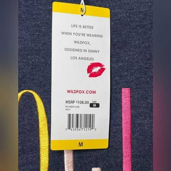 Wildfox  Long Sleeve French Terry Statement Sweatshirt Size M NWT - Picture 2 of 6